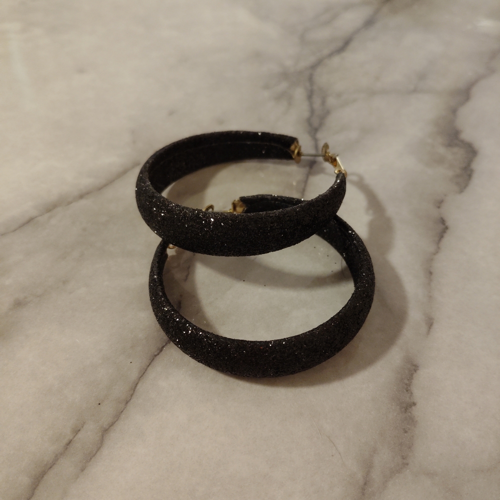 Elegant Black Hoop Earrings